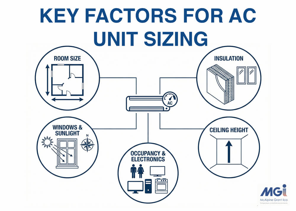 What factors affect AC size